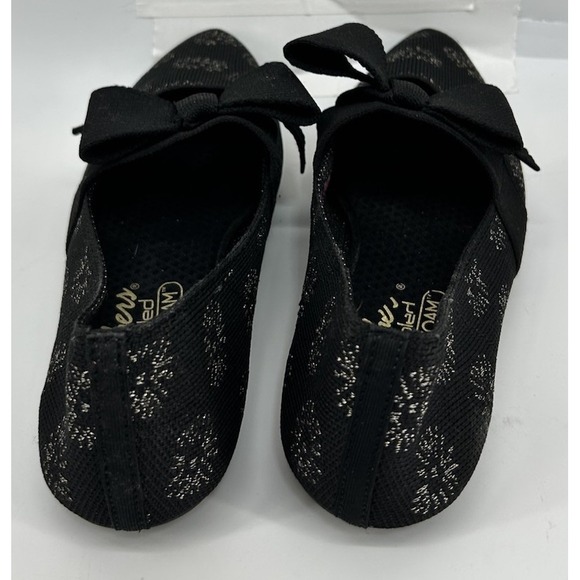 Skechers Black Fat Pointed Toe Bow Slip On Shoes 158572 Women's 6.5 - Picture 3 of 5